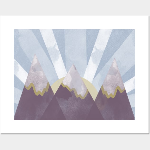 Sunlight Behind Mountains Wall Art by designering_sarah